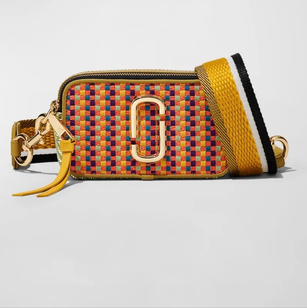 Marc Jacobs The Mixed Media Snapshot Crossbody Bag Orange Multi Sold Out